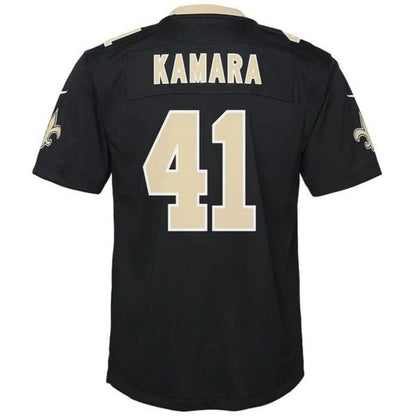 NO.Saints #41 Alvin Kamara Player Black Game Jersey Stitched American Football Jersey