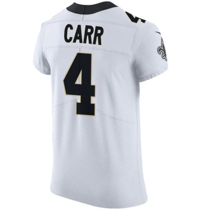 NO.Saints #4 Derek Carr Elite Jersey - White Stitched American Football Jerseys