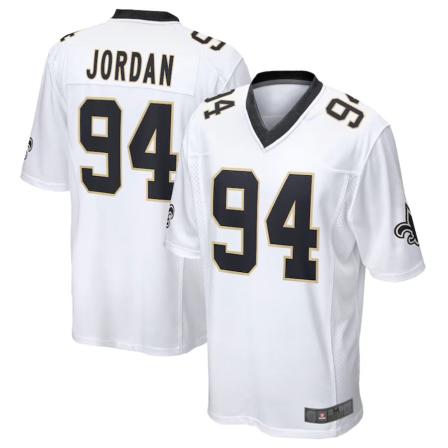 NO.Saints #94 Cameron Jordan White Game Jersey Stitched American Football Jerseys