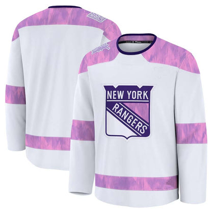 NY.Rangers Fanatics 2024 Hockey Fights Cancer Practice Jersey - White Stitched American Hockey Jerseys