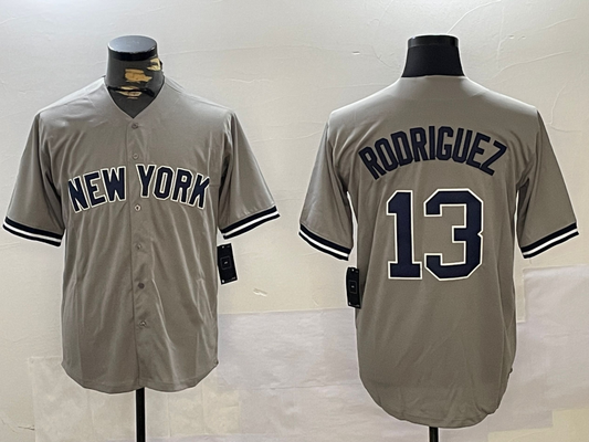 New York Yankees #13 Alex Rodriguez Grey Cool Base Stitched Baseball Jerseys