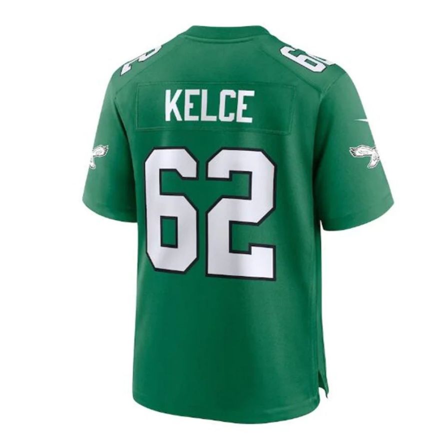 P.Eagles #62 Jason Kelce Player Game Jersey - Kelly Green Stitched American Football Jerseys