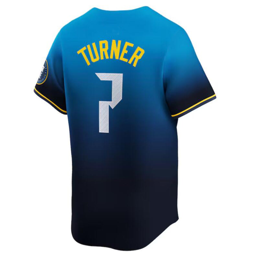 P.Phillies #7 Trea Turner Blue 2024 City Connect Limited Player Jersey American Stitched Baseball Jerseys