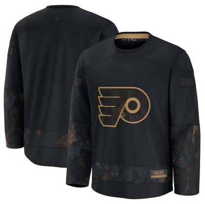 P.Flyers Fanatics 2024 Military Appreciation Practice Jersey - Black Stitched American Hockey Jerseys