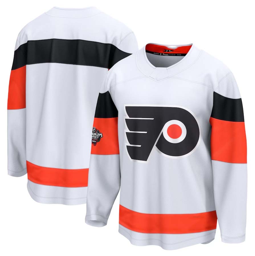 P.Flyers Fanatics 2024 Stadium Series Breakaway Jersey – White Stitched American Hockey Jerseys