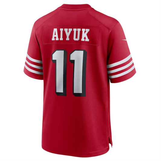 SF.49ers #11 Brandon Aiyuk Scarlet Alternate Player Game Jersey Stitched American Football Jerseys