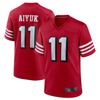 SF.49ers #11 Brandon Aiyuk Scarlet Alternate Player Game Jersey Stitched American Football Jerseys