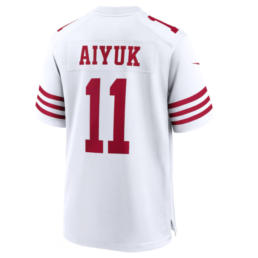 SF.49ers #11 Brandon Aiyuk White Player Game Jersey American Stitched Football Jerseys