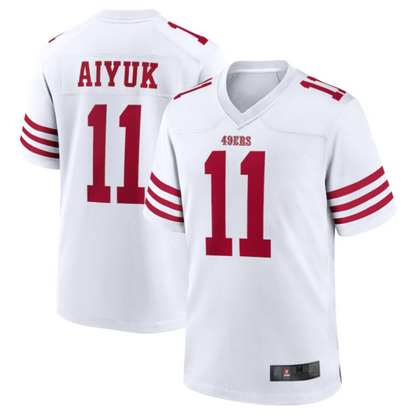 SF.49ers #11 Brandon Aiyuk White Player Game Jersey American Stitched Football Jerseys