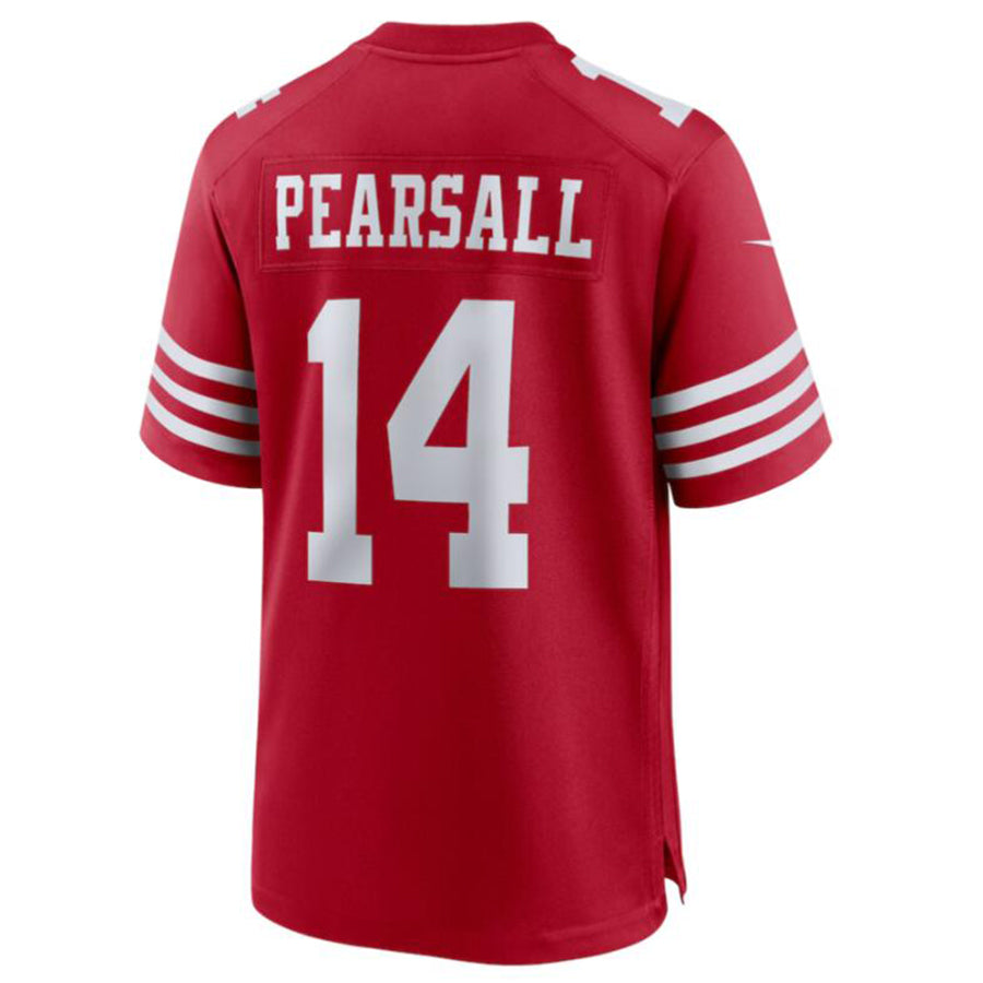 SF.49ers #14 Ricky Pearsall Scarlet 2024 Draft First Round Pick Player Game Football Jerseys