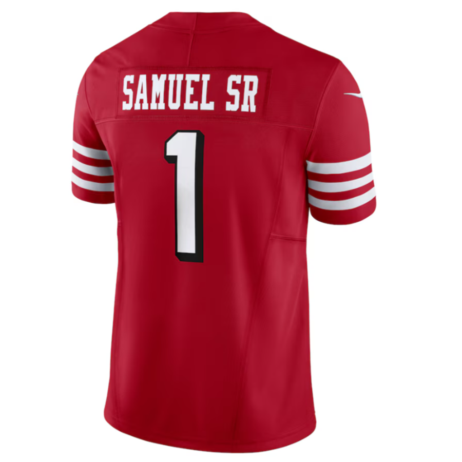 SF.49ers #1 Deebo Samuel Sr Scarlet Alternate Vapor F.U.S.E. Limited Jersey American Stitched Football Jerseys