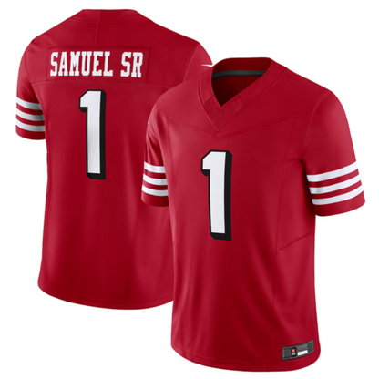 SF.49ers #1 Deebo Samuel Sr Scarlet Alternate Vapor F.U.S.E. Limited Jersey American Stitched Football Jerseys