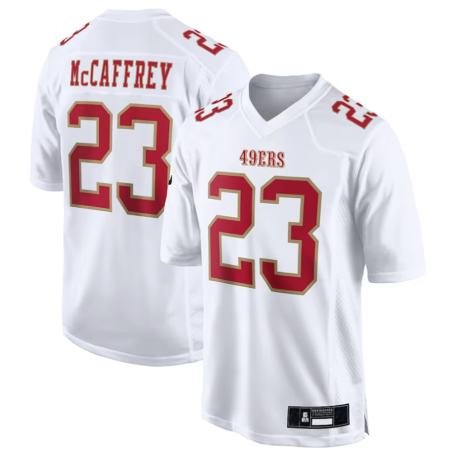 SF.49ers #23 Christian McCaffrey Tundra White Fashion Game Jersey American Stitched Football Jerseys