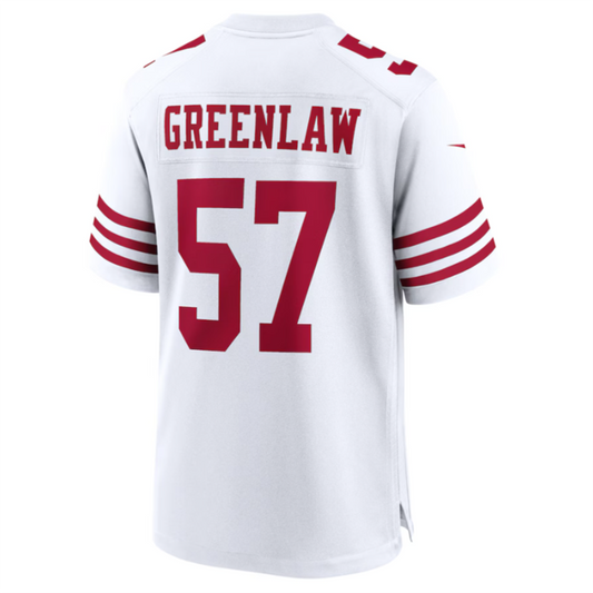 SF.49ers #57 Dre Greenlaw White Team Game Jersey American Stitched Football Jerseys