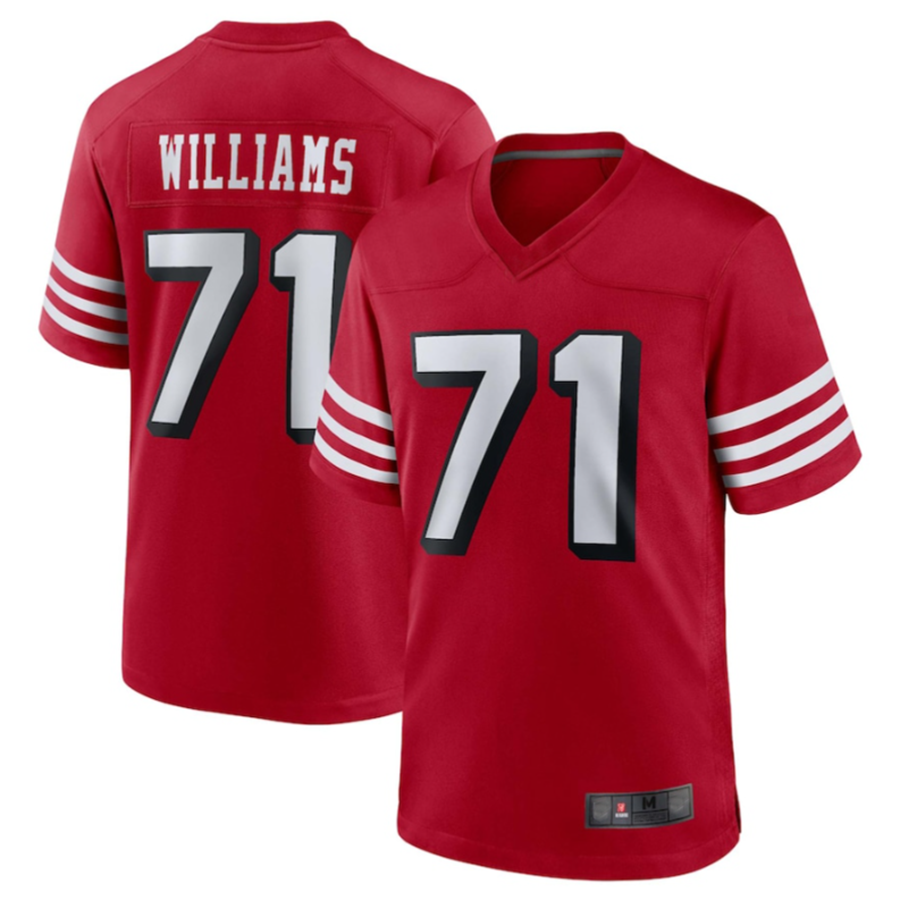 SF.49ers #71 Trent Williams Scarlet Alternate Game Jersey Stitched American Football Jerseys