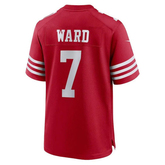 SF.49ers #7 Charvarius Ward Scarlet Game Player Jersey Stitched American Football Jerseys