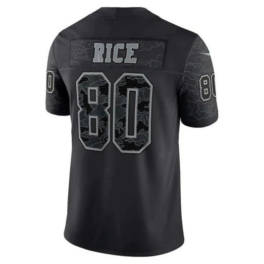 SF.49ers #80 Jerry Rice Black Retired Player RFLCTV Limited Jersey Stitched American Football Jersey