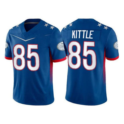 SF.49ers #85 George Kittle 2022 Royal Pro Bowl Stitched Player Jersey American Football Jerseys