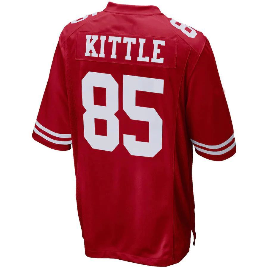 SF.49ers #85 George Kittle Jersey Red Stitched Name And Number Football Jerseys