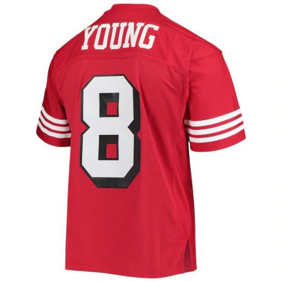 SF.49ers #8 Steve Young Mitchell & Ness Scarlet 1994 Legacy Replica Jersey Stitched American Football Jerseys