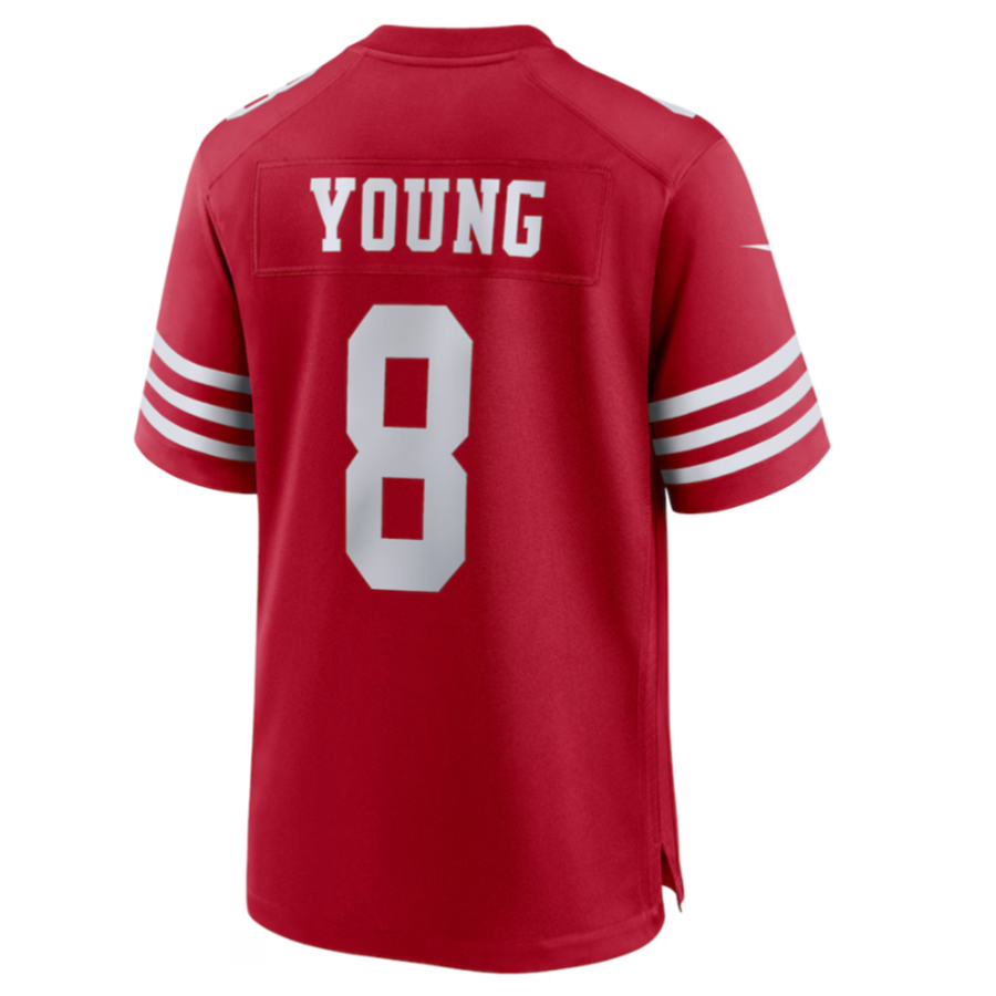 SF.49ers #8 Steve Young Scarlet Retired Player Game Jersey American Stitched Football Jerseys