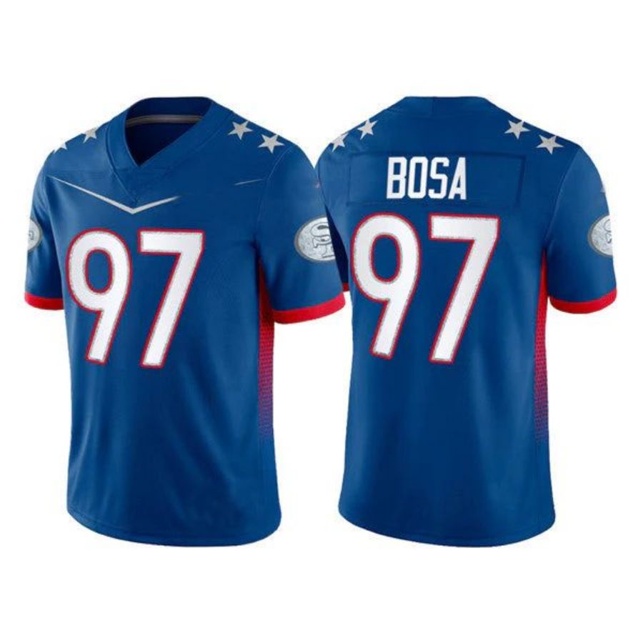 SF.49ers #97 Nick Bosa 2022 Royal Pro Bowl Stitched Jersey American Football Jersey