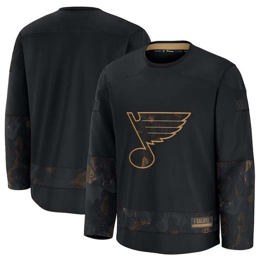 St. L.Blues Fanatics 2024 Military Appreciation Practice Jersey - Black Stitched American Hockey Jerseys