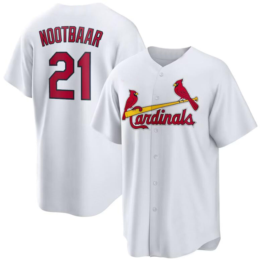 St. Louis Cardinals #21 Lars Nootbaar White Home Replica Player Baseball Jersey