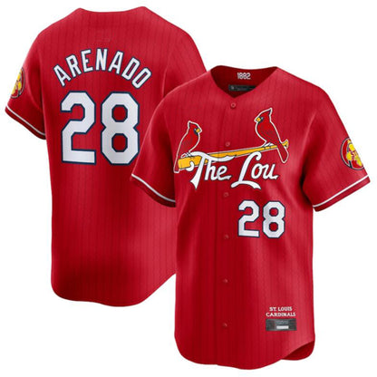 St. Louis Cardinals #28 Nolan Arenado Red 2024 City Connect Limited Player Jersey American Stitched Baseball Jerseys