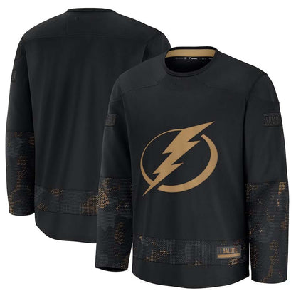 TB.Lightning Fanatics 2024 Military Appreciation Practice Jersey - Black Stitched American Hockey Jerseys