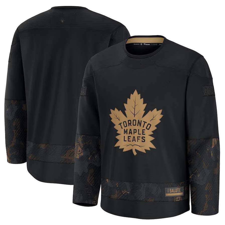 T.Maple Leafs Fanatics 2024 Military Appreciation Practice Jersey - Black Stitched American Hockey Jerseys