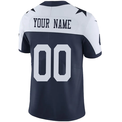 Custom D.Cowboys White Stitched Player Vapor Game Football Jerseys