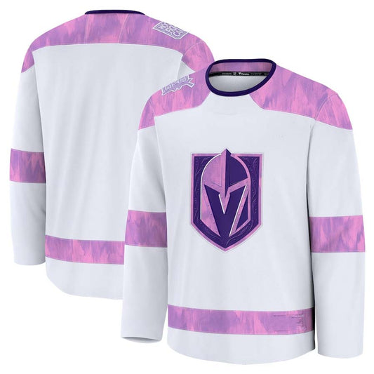 V.Golden Knights Fanatics 2024 Hockey Fights Cancer Practice Jersey - White Stitched American Hockey Jerseys