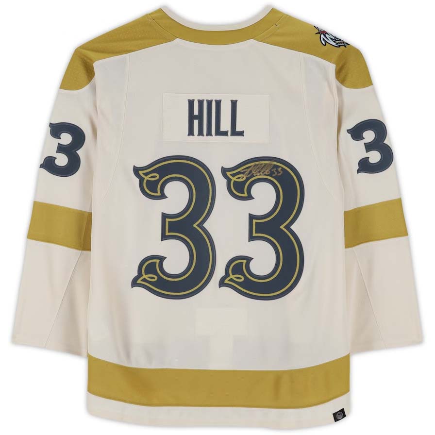 V.Golden Knights #33 Adin Hill Autographed Fanatics Authentic 2024 Winter Classic Authentic Jersey Hockey Jerseys