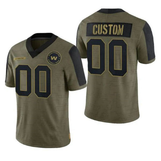 W.Football Team Custom Olive 2021 Salute To Service Limited Jersey Football Jerseys