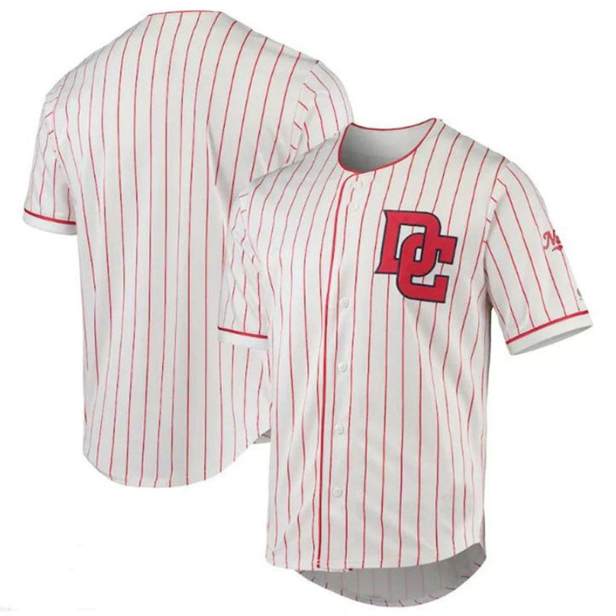 Custom Washington Nationals True-Fan White Red Pinstripe Jersey Baseball Jerseys